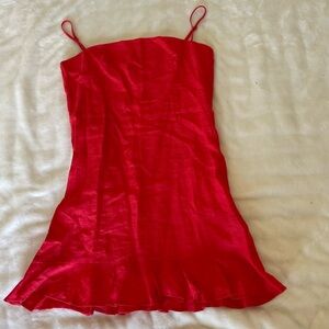 & Other Stories Vibrant Red linen mini dress